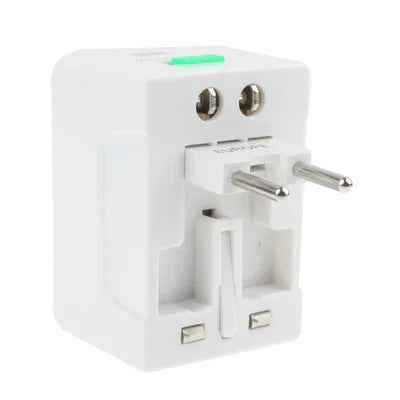 Adaptador Universal de Corrente AC para Viagem US / EU / AU / UK com Tomada USB para Carregador, Com Porta USB