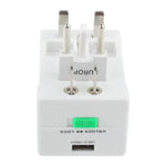 Adaptador Universal de Corrente AC para Viagem US / EU / AU / UK com Tomada USB para Carregador, Com Porta USB