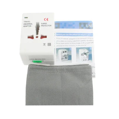 Adaptador Universal de Corrente AC para Viagem US / EU / AU / UK com Tomada USB para Carregador, Com Porta USB
