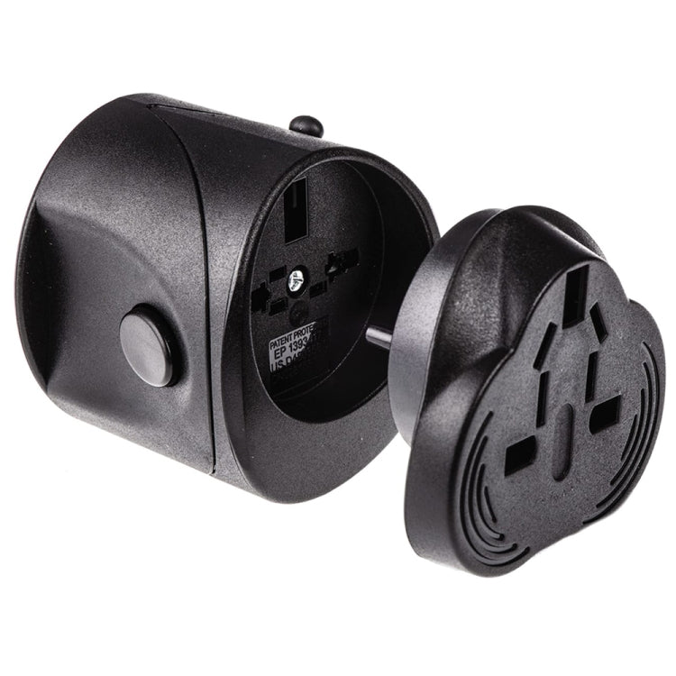 Adaptador universal de viagem tudo em 1 com fichas EU + AU + UK + US, Tamanho: 60 x 58 x 56mm