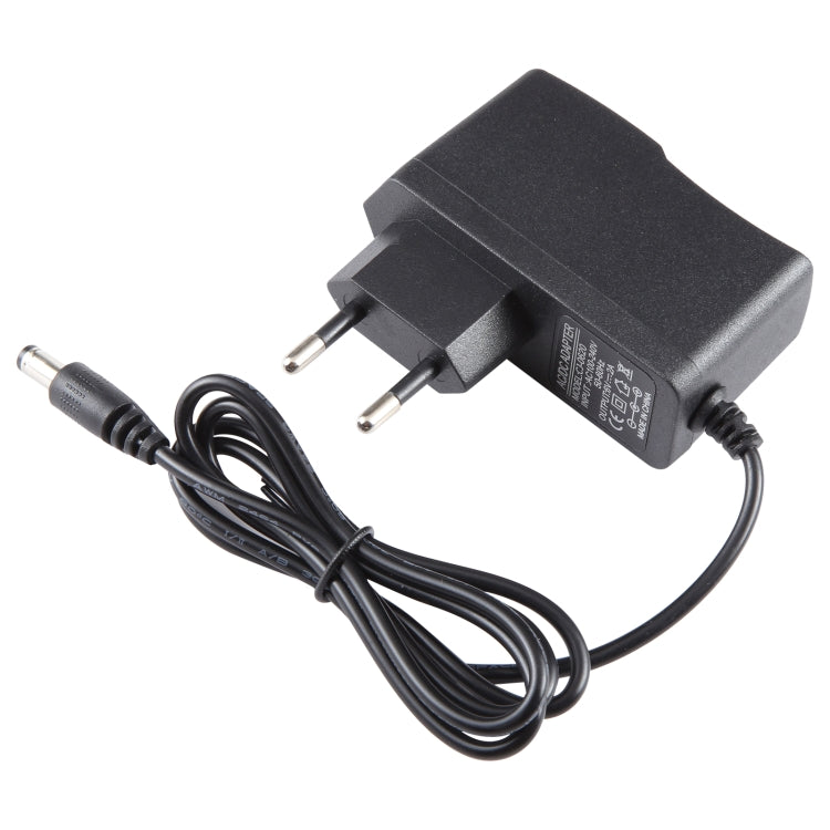 Adaptador de ficha EU AC 100-240V para DC 6V 2A, pontas: 5.5 x 2.1mm, comprimento do cabo: 1.1m, ficha EU DC 6V 2A