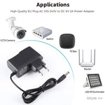 Adaptador de ficha EU AC 100-240V para DC 6V 2A, pontas: 5.5 x 2.1mm, comprimento do cabo: 1.1m, ficha EU DC 6V 2A