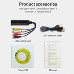 Criador de DVD USB 2.0 Captura e Edição de Vídeo (Easy CAP), Suporta Formato de Compressão MPEG-1/MPEG-2, Chip: MA2106, DC60, Chip MA2106, Chip EM2860