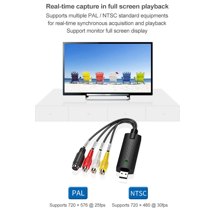 Criador de DVD USB 2.0 Captura e Edição de Vídeo (Easy CAP), Suporta Formato de Compressão MPEG-1/MPEG-2, Chip: MA2106, DC60, Chip MA2106, Chip EM2860