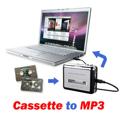 Conversor de Cassete para MP3 Super USB para PC, Captura de Áudio, Leitor de Música, Cassete para MP3 Preto