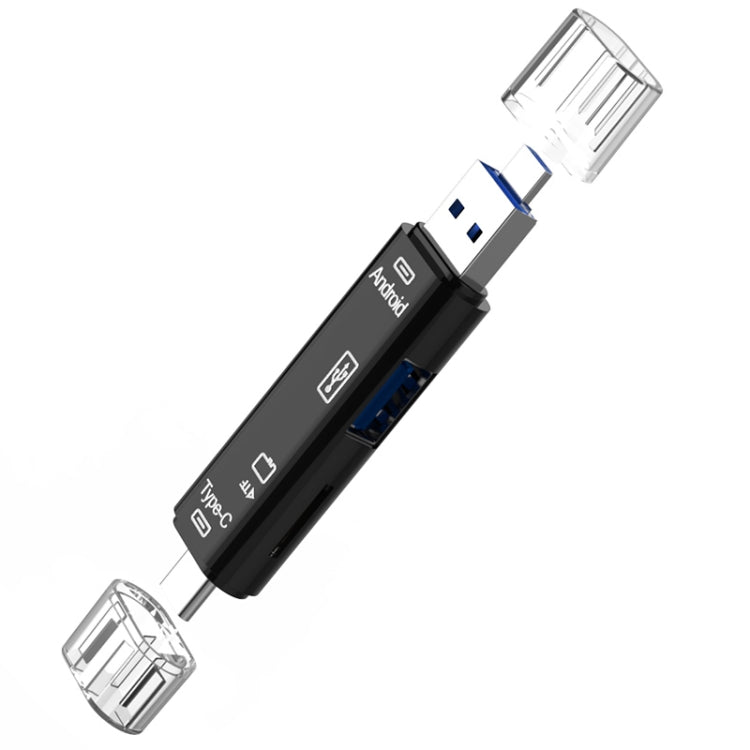 Adaptador Leitor de Cartões OTG 3 em 1 D-188 TF & USB para Micro USB & Tipo-C