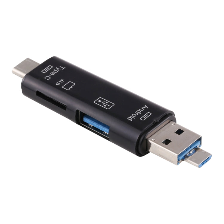 Adaptador Leitor de Cartões OTG 3 em 1 D-188 TF & USB para Micro USB & Tipo-C