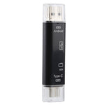Adaptador Leitor de Cartões OTG 3 em 1 D-188 TF & USB para Micro USB & Tipo-C