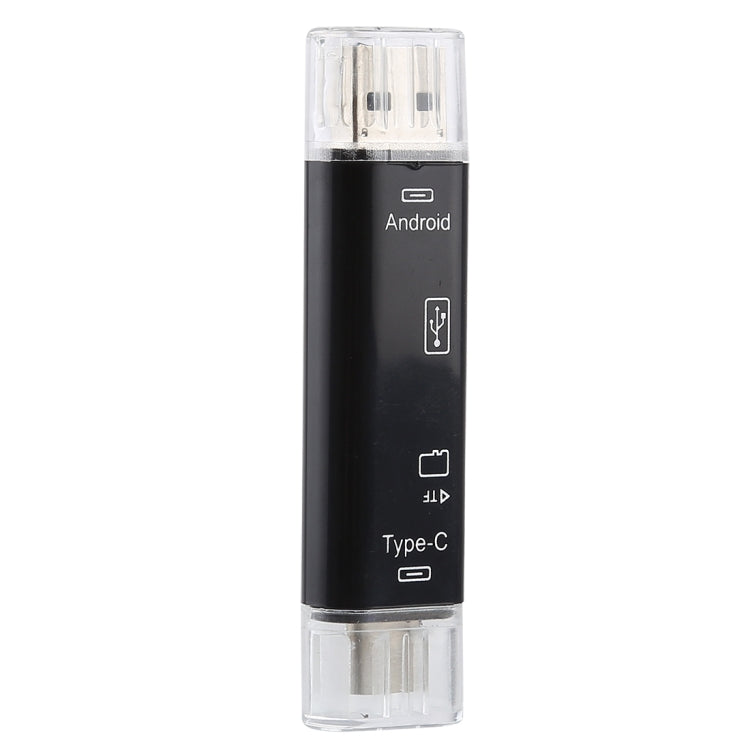 Adaptador Leitor de Cartões OTG 3 em 1 D-188 TF & USB para Micro USB & Tipo-C