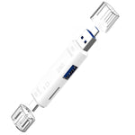 Adaptador Leitor de Cartões OTG 3 em 1 D-188 TF & USB para Micro USB & Tipo-C