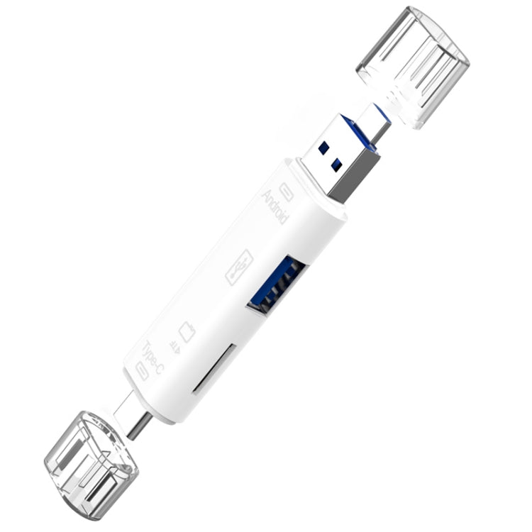 Adaptador Leitor de Cartões OTG 3 em 1 D-188 TF & USB para Micro USB & Tipo-C
