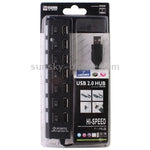 Hub USB 2.0 de 7 Portas Divisor USB de Alta Velocidade 480Mbps com Interruptor ON/OFF / 7 LEDs, 7 Portas (Branco), 7 Portas (Preto)