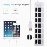 Hub USB 2.0 de 7 Portas Divisor USB de Alta Velocidade 480Mbps com Interruptor ON/OFF / 7 LEDs, 7 Portas (Branco), 7 Portas (Preto)