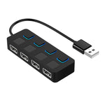 Hub USB 2.0 de 4 Portas com 4 Interruptores, 4 Portas com 4 Interruptores (Preto), 4 Portas com 4 Interruptores (Branco)