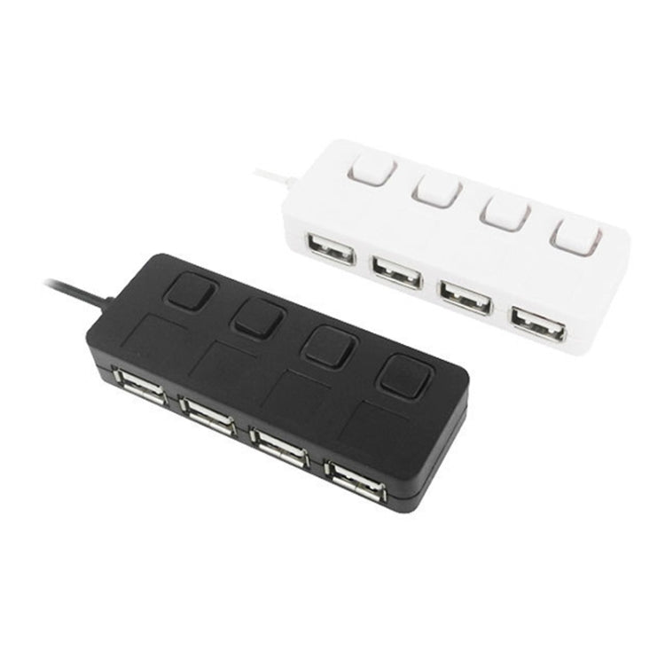 Hub USB 2.0 de 4 Portas com 4 Interruptores, 4 Portas com 4 Interruptores (Preto), 4 Portas com 4 Interruptores (Branco)