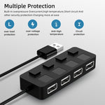 Hub USB 2.0 de 4 Portas com 4 Interruptores, 4 Portas com 4 Interruptores (Preto), 4 Portas com 4 Interruptores (Branco)