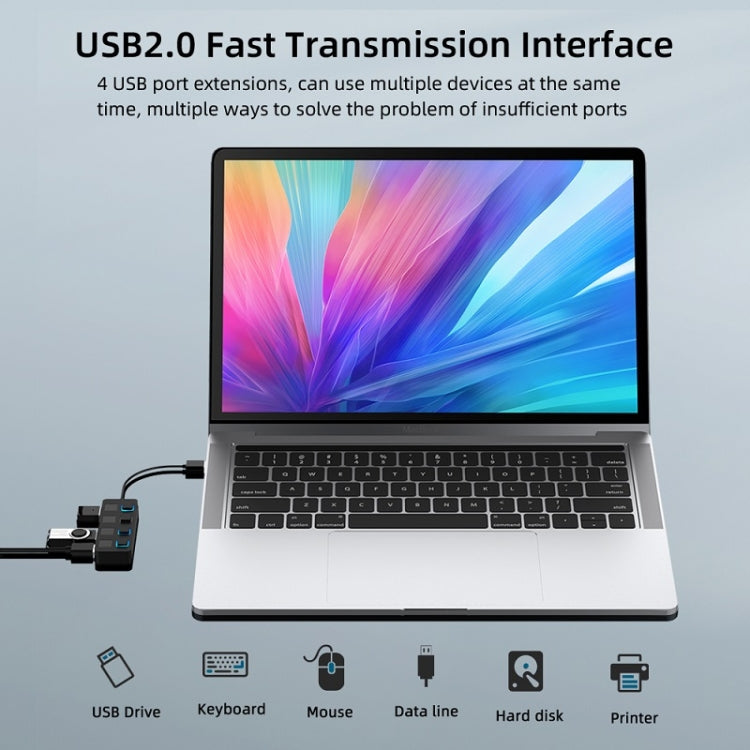 Hub USB 2.0 de 4 Portas com 4 Interruptores, 4 Portas com 4 Interruptores (Preto), 4 Portas com 4 Interruptores (Branco)