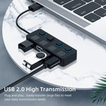 Hub USB 2.0 de 4 Portas com 4 Interruptores, 4 Portas com 4 Interruptores (Preto), 4 Portas com 4 Interruptores (Branco)