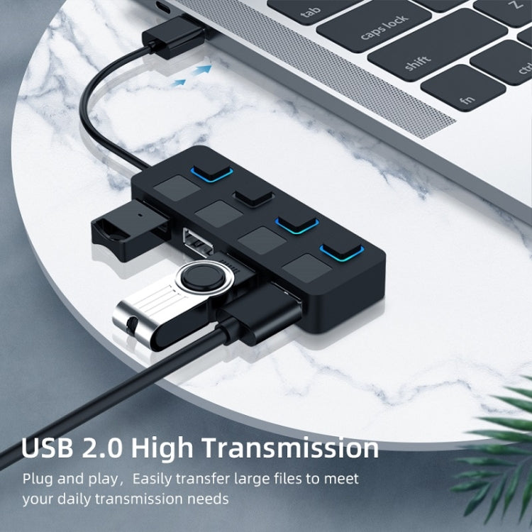 Hub USB 2.0 de 4 Portas com 4 Interruptores, 4 Portas com 4 Interruptores (Preto), 4 Portas com 4 Interruptores (Branco)