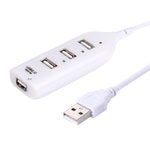 Hub USB 2.0 de 4 Portas, Comprimento do Cabo: 30cm, 4 Portas (Preto), 4 Portas (Branco)