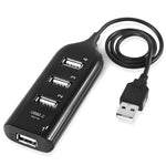 Hub USB 2.0 de 4 Portas, Comprimento do Cabo: 30cm, 4 Portas (Preto), 4 Portas (Branco)