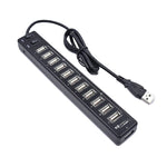 Hub USB 2.0 de 12 Portas, Adequado para Portátil / Netbook