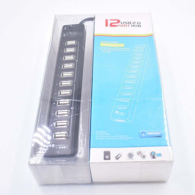 Hub USB 2.0 de 12 Portas, Adequado para Portátil / Netbook