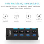 Hub USB 3.0 de 4 Portas, Super Velocidade 5Gbps, Plug and Play, Suporta 1TB, 4 Portas (Preto), 4 Portas (Branco)