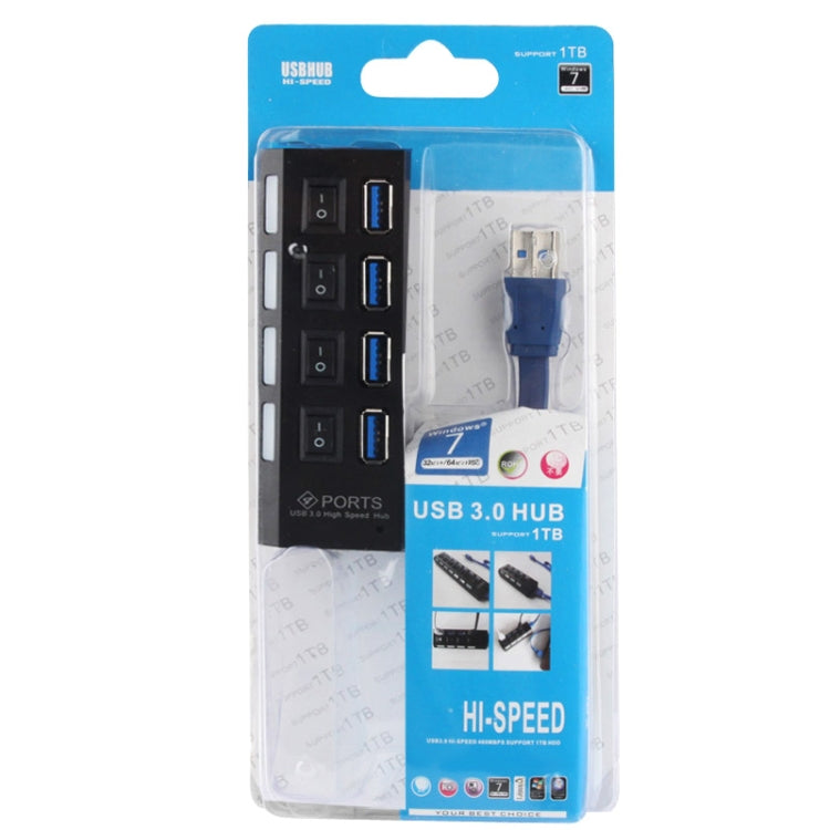 Hub USB 3.0 de 4 Portas, Super Velocidade 5Gbps, Plug and Play, Suporta 1TB, 4 Portas (Preto), 4 Portas (Branco)