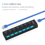 Hub USB 3.0 com 7 Portas, Super Velocidade 5Gbps, Plug and Play, Suporta 1TB, 7 Portas (Preto), 7 Portas (Branco)