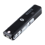 Gravador Digital de Voz de 8GB, Ditafone, Leitor MP3, Suporta Gravação Telefónica, Função VOX, Alimentação: 2 Pilhas AAA (Preto)