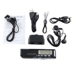 Gravador Digital de Voz de 8GB, Ditafone, Leitor MP3, Suporta Gravação Telefónica, Função VOX, Alimentação: 2 Pilhas AAA (Preto)