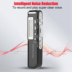 Gravador Digital de Voz de 8GB, Ditafone, Leitor MP3, Suporta Gravação Telefónica, Função VOX, Alimentação: 2 Pilhas AAA (Preto)