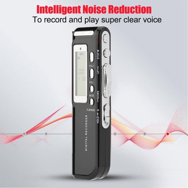 Gravador Digital de Voz de 8GB, Ditafone, Leitor MP3, Suporta Gravação Telefónica, Função VOX, Alimentação: 2 Pilhas AAA (Preto)
