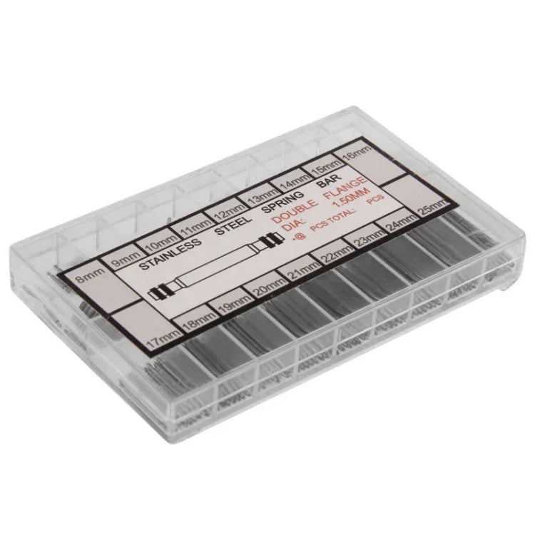 Kit de Orelhas de Aço Inoxidável 8-25mm para Reparação de Relógios com Barras de Mola para Bracelete, 8-25mm