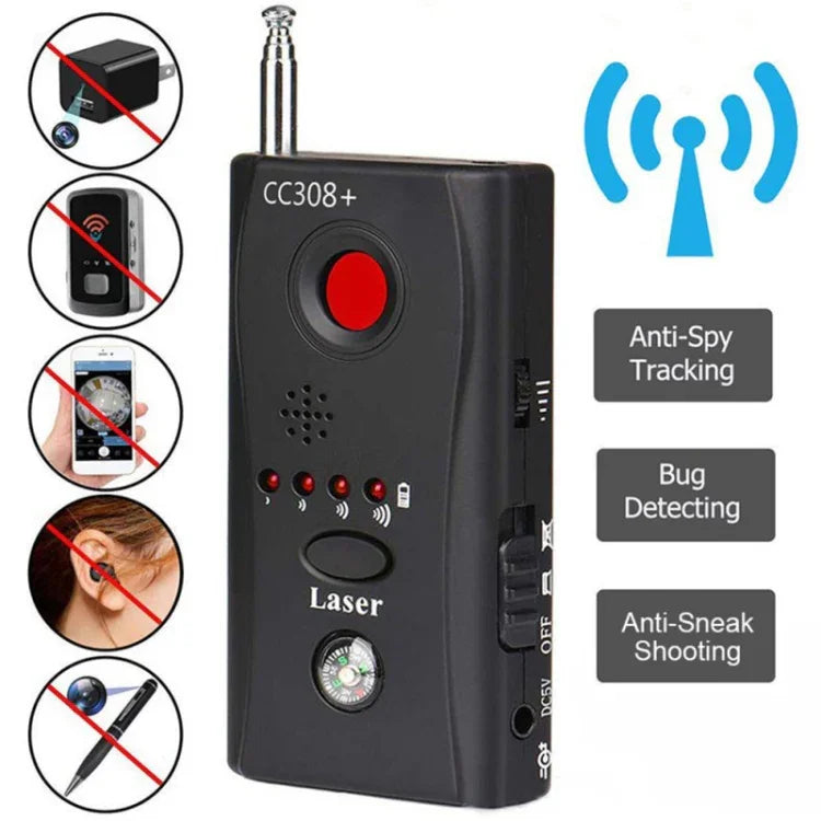 CC308+ Detetor Multi Lente de Câmara Sem Fios Detector de Sinal de Onda Rádio Detetor de Dispositivo RF GSM de Alcance Total, CC308+