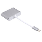 Adaptador divisor Hub 2 em 1 VGA e HDMI Fêmea para USB-C / Type-C Macho, VGA+HDMI