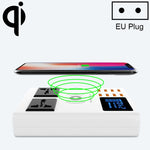 Carregador Sem Fios Inteligente YC-CDA10W 10W com Múltiplas Portas USB e Ecrã Digital, Ficha UK, SAS1048A, SAS1048B, SAS1048C