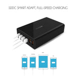Carregador USB VEDFUN TurboCube D620 com Seis Portas Quick Charge 3.0 + Tecnologia SDDC, Plugues EU/US/UK
