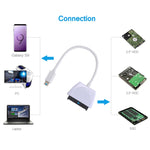 Cabo adaptador conversor USB-C / Type-C para disco rígido SATA de 22 pinos, comprimento total: cerca de 23cm