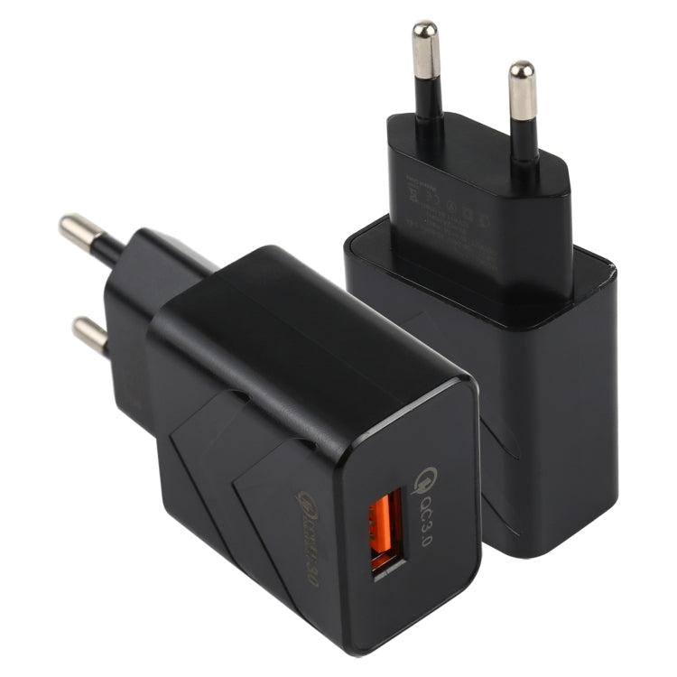 LZ-715 Carregador de Viagem Rápido USB de Porta Única 18W QC3.0, Ficha UE, Ficha UE