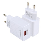 LZ-715 Carregador de Viagem Rápido USB de Porta Única 18W QC3.0, Ficha UE, Ficha UE