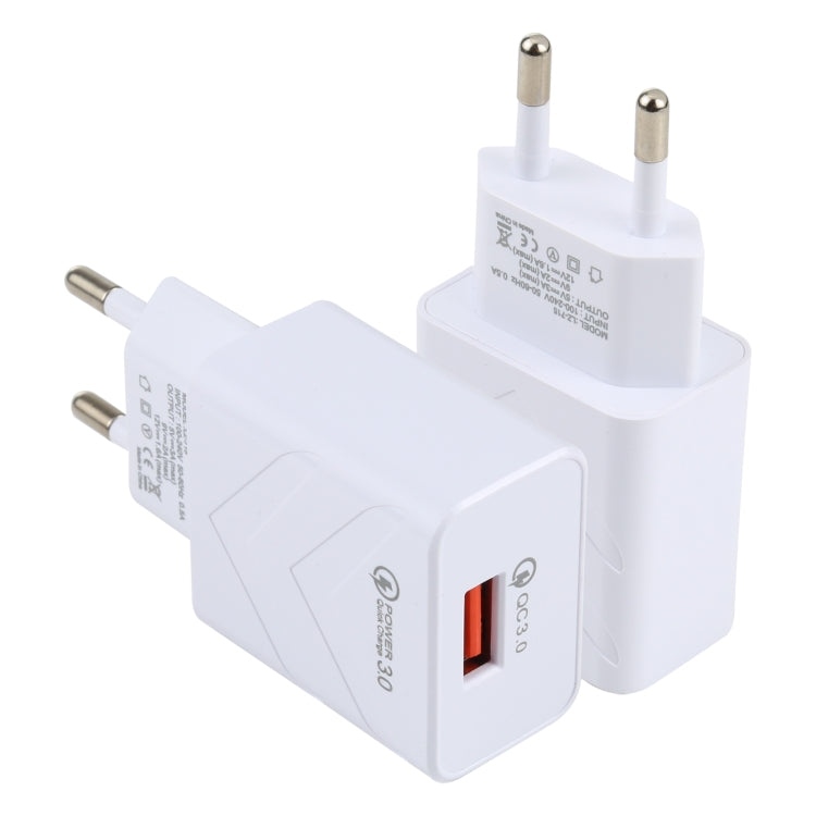 LZ-715 Carregador de Viagem Rápido USB de Porta Única 18W QC3.0, Ficha UE, Ficha UE