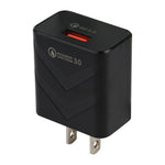 LZ-715 Carregador de Viagem Rápido USB de Porta Única 18W QC3.0, Ficha US, Ficha US