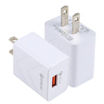 LZ-715 Carregador de Viagem Rápido USB de Porta Única 18W QC3.0, Ficha US, Ficha US