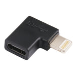 Adaptador de Carregamento Macho 8 Pinos para Fêmea USB-C / Tipo-C em Ângulo