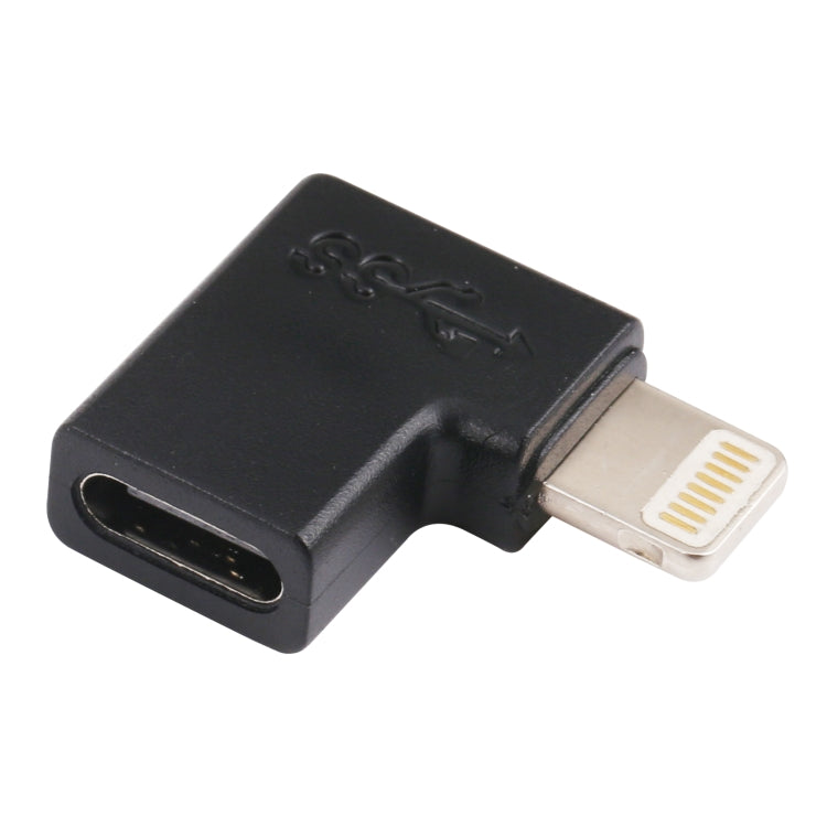 Adaptador de Carregamento Macho 8 Pinos para Fêmea USB-C / Tipo-C em Ângulo