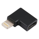 Adaptador de Carregamento Macho 8 Pinos para Fêmea USB-C / Tipo-C em Ângulo