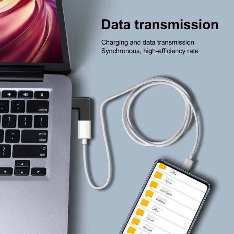 Adaptador de Carregamento Macho 8 Pinos para Fêmea USB-C / Tipo-C em Ângulo