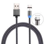 Cabo de Carregamento Magnético USB-C / Tipo-C para USB 2.0 Estilo Trançado de 1m com Rotação de 360 Graus e Indicador LED